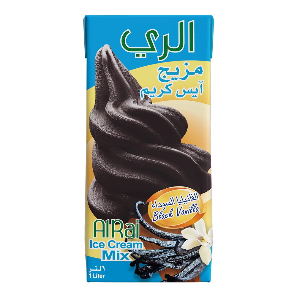 مزيج آيس كريم الفانيليا السوداء
